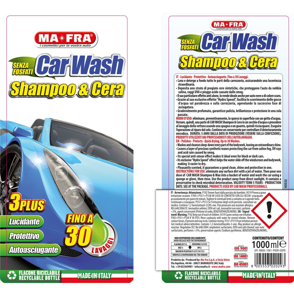 MA-FRA CARWASH SAMPOO & CERA – 1 L